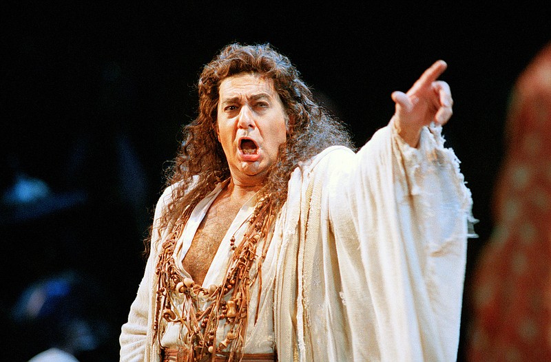  In this Nov. 5, 1994 file photo, Placido Domingo performs in the San Francisco Opera's production of "Herodiade" in San Francisco. On Tuesday, Aug. 13, 2019, the San Francisco Opera said it is canceling an October concert featuring Domingo after the publication of an Associated Press story that quoted numerous women as saying they were sexually harassed or subjected to inappropriate behavior by the superstar. (AP Photo/Dwayne Newton)