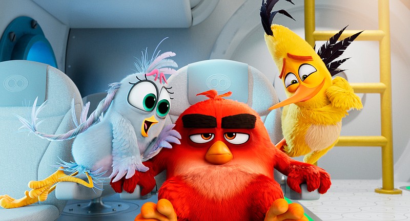 This image provided by Sony Pictures shows Silver (Rachel Bloom), from left, Red (Jason Sudeikis) and Chuck (Josh Gad) in Columbia Pictures and Rovio Animations' Angry Birds 2. It's hard to have huge expectations for a movie called "The Angry Birds Movie 2." After all, it's not even a movie based on a smartphone game. It's a SEQUEL to a movie based on a smartphone game. But now that we've established that nobody's expecting Ingmar Bergman here, let's offer up some praise for this sequel-to-a-movie-based-on-a-smartphone-game, for finding a way to actually improve on the 2016 original in a way that's clever but not snarky, sweet but not syrupy. (Sony Pictures via AP)
