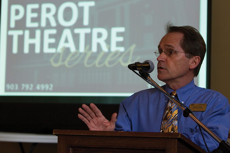 Brian Goesl, Texarkana Regional Arts and Humanities executive director, discusses the Perot Theatre Series in this 2014 file photo. The annual series has lost money over the last five seasons. (Staff photo by Cecil Anderson)
