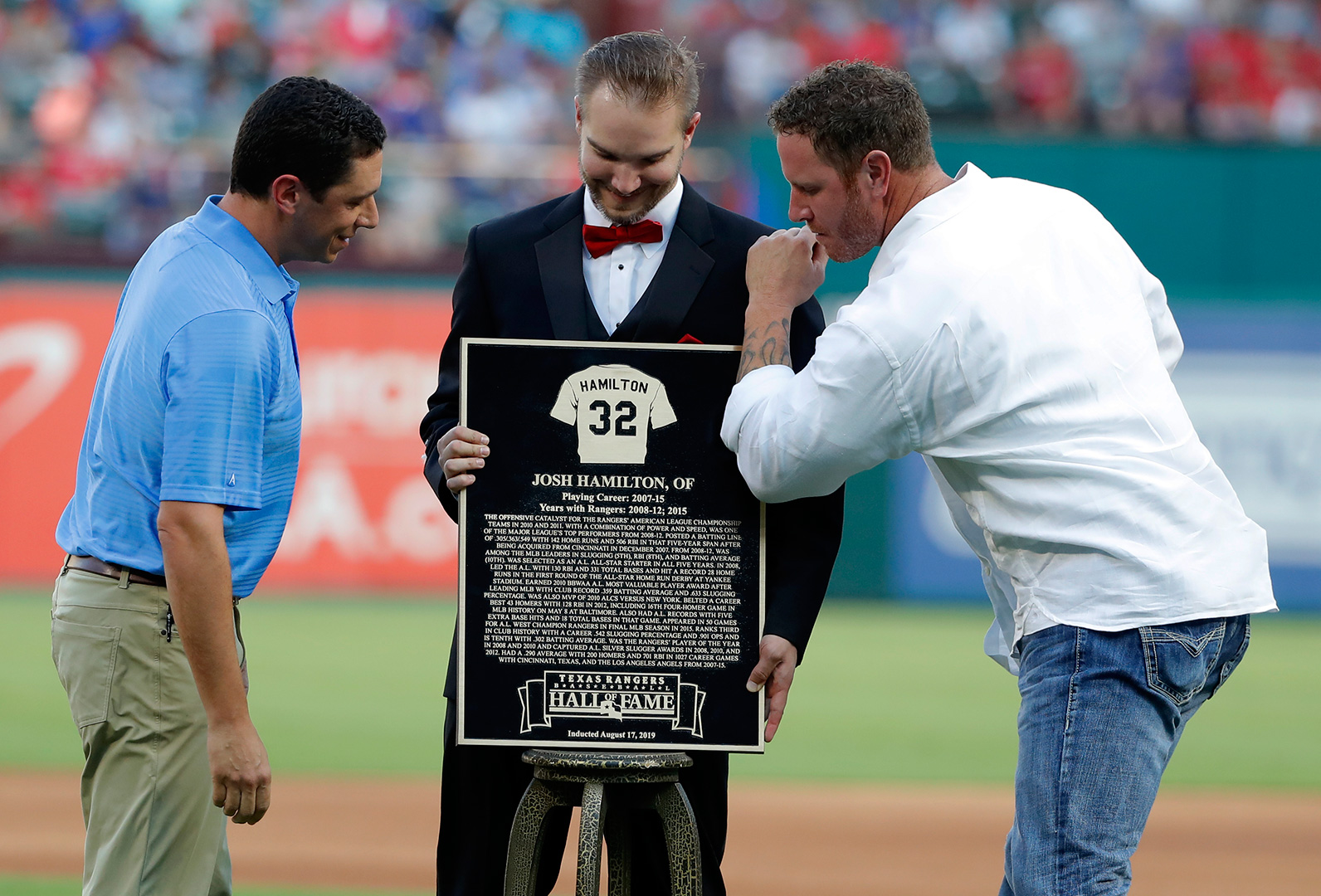 Josh Hamilton's enshrinement in Rangers Hall of Fame was a time of