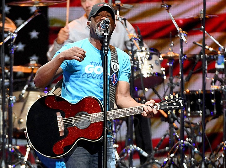 Frontman Darius Rucker of Hootie & the Blowfish performs during a stop of the Group Therapy Tour at T-Mobile Arena on June 22, 2019 in Las Vegas, Nevada.  (Ethan Miller/Getty Images/TNS)