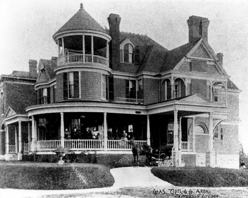 <p>Summers Collection, Missouri State Archives</p><p>Architect Charles Opel designed “Ivy Terrace” for Gov. Lon Stephens in 1893. Opel admired the design enough to use his own photo of the mansion for print advertising.</p>