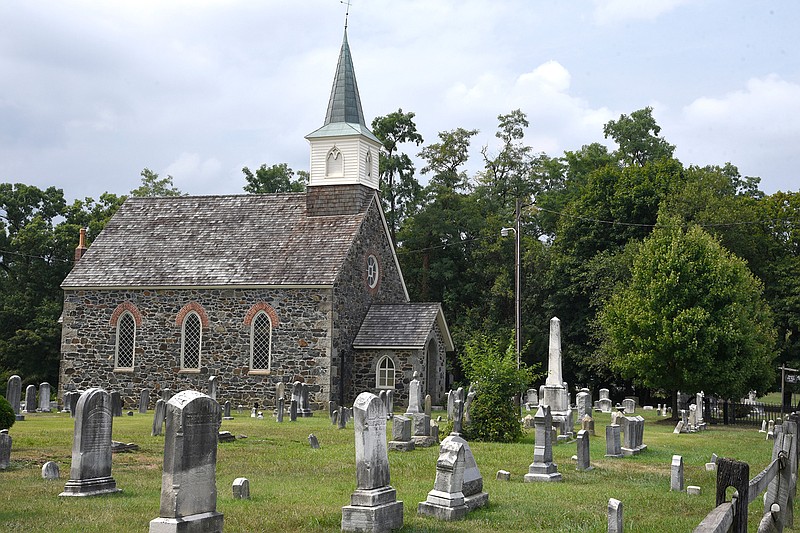 This Aug. 15, 2019 photo shows the Old Salem Church and surrounding graveyard in Catonville, Md. (Cody Boteler/The Baltimore Sun via AP)