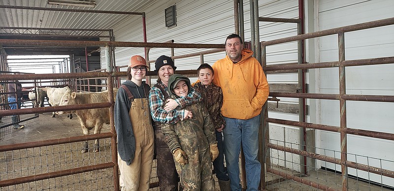 <p>Courtesy of Brittany Carrender</p><p>The Carrenders — Gretta, Brittany, Wyatt, Abe and Andy — operate a beef farm in Osage Bend. They were chosen as the Cole County Farm Family this year at the Missouri State Fair’s annual Farm Family Day.</p>