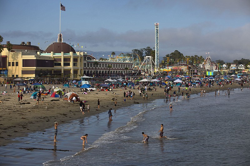 The Santa Cruz Beach Boardwalk is popular with visitors to Santa Cruz, Calif., on July 3, 2016. (Patrick Tehan/Bay Area News Group/TNS)