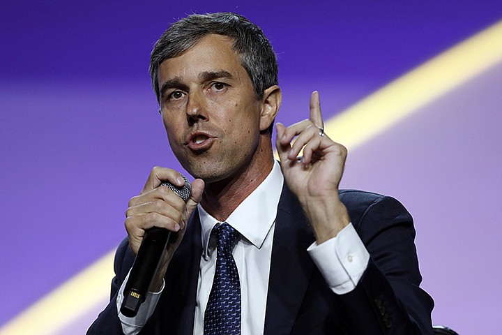 In this July 24, 2019, file photo, Democratic presidential candidate former Texas Rep. Beto O'Rourke, speaks during a candidates forum at the 110th NAACP National Convention in Detroit. (AP Photo/Carlos Osorio)