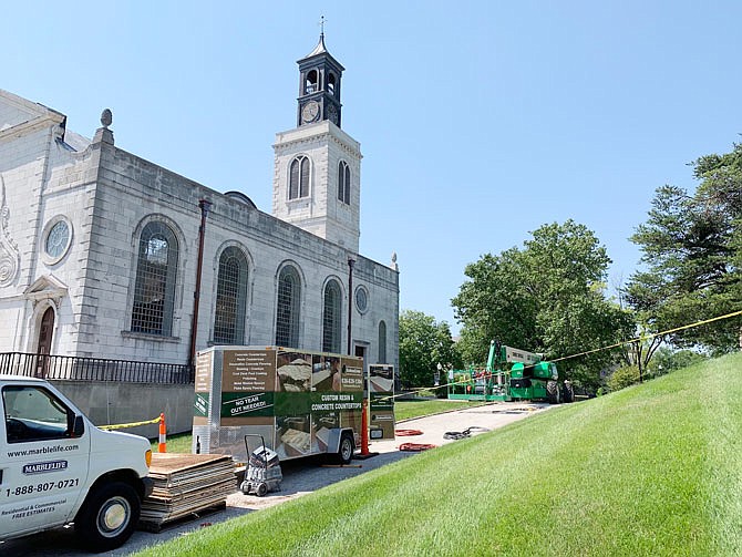 The Church of St. Mary, the Virgin, Aldermanbury on Westminster College's campus began its renovation project Tuesday. The renovations are the next step in a multi-year plan that began in 2017 to preserve "the fabric" of the museum's collection.