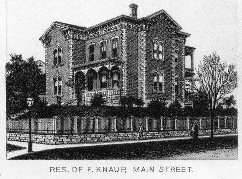 <p>A sketch of the home of Fredrick and Margaret Knaup at 400 E. Capitol Ave., destroyed in a 1940 fire. Photo from Suden’s Souvenir of Jefferson City 1891 booklet.</p><p>Photo courtesy of the Caplinger family</p><p>Knaup_LEdaRmaryBFredaTEda (2) – Photo of the Knaup sisters, Eda, Mary, Frieda and Emma.</p>