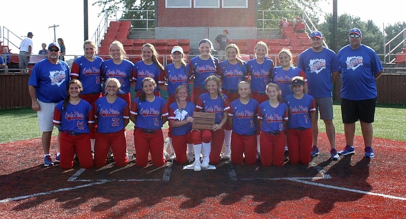 The California Pintos softball team won first place at the Marshall Softball Tournament on Sept. 7, 2019. (Photo courtesy of Julie Schlup)