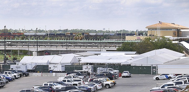 Located a short distance from the Rio Grande, the Migrant Protection Protocols Immigration Hearing Facilities in Laredo, Texas, are adjacent to the Gateway to the Americas International Bridge. Hearings for immigrants seeking asylum are set to begin Monday, September 16, 2019.  (Ricardo Santos/The Laredo Morning Times via AP)