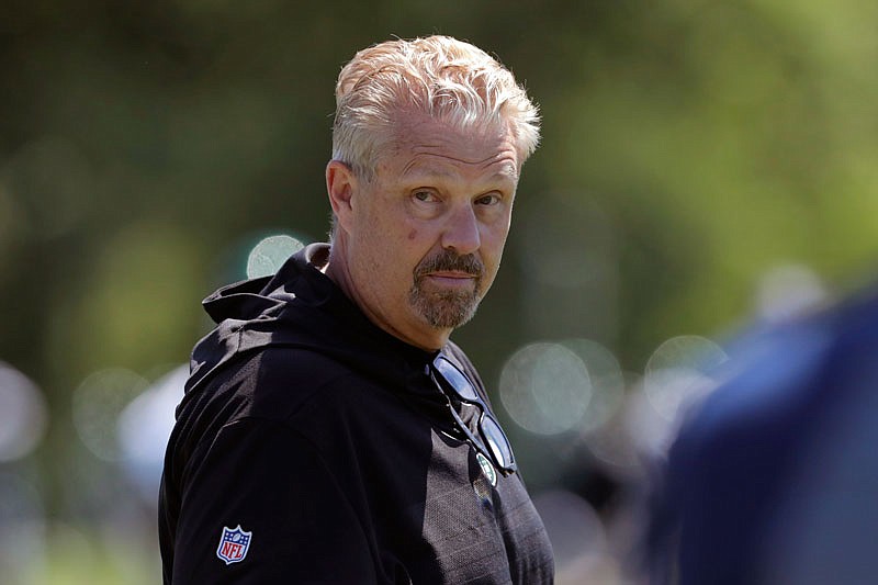 In this June 4 file photo, Jets defensive coordinator Gregg Williams looks on as his players run drills at the team's training facility in Florham Park, N.J.