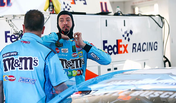 Kyle Busch gets ready for the start of practice Friday at Las Vegas Motor Speedway in Las Vegas.