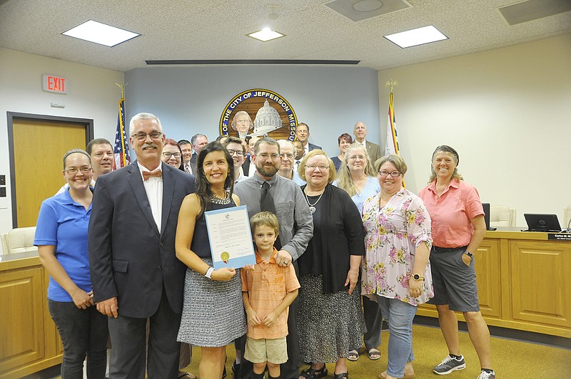 Family, friends and coworkers supported the City of Jefferson's proclamation for Bob Watson at the city council meeting Monday night. Watson was a reporter in Jefferson City for 45 years.