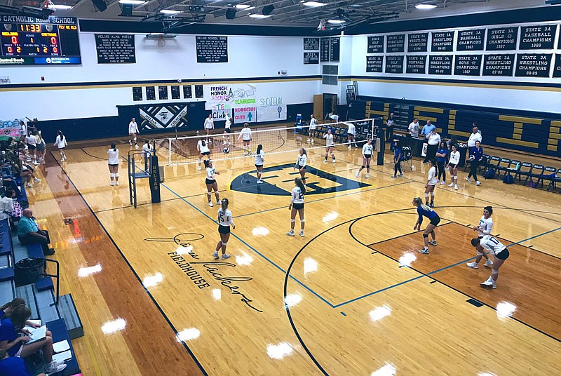 Helias hosts Carthage in Rackers Fieldhouse Tuesday, Sept. 17, 2019.