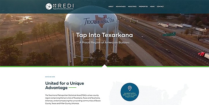 A screenshot shows the home page of the AR-TX REDI website.