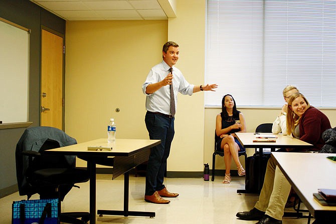 State Rep. Ian Mackey speaks at a "breakout" session in September 2019 during the 14th Hancock Symposium at Westminster College in Fulton. Mackey was elected in November 2018 to serve the 87th Missouri House District in St. Louis County.