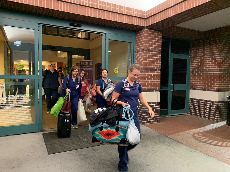 Nurses from CHRISTUS St. Michael left Thursday night headed to CHRISTUS St. Elizabeth in Beaumont, Texas to provide backup at the hospital there as Southeast Texas undergoes an emergency flooding situation.