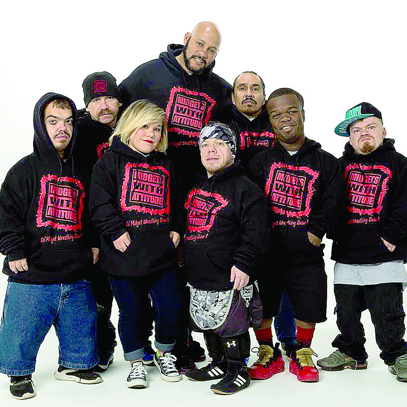 Midgets with Attitude, a touring wrestling act, will be in town Sunday at The Arrow Bar.