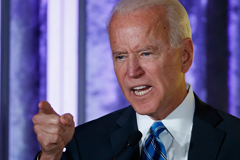 Democratic presidential candidate former Vice President Joe Biden speaks at the 2019 Democratic women's leadership forum, Thursday, Oct. 17, 2019, in Washington. (AP Photo/Alex Brandon)