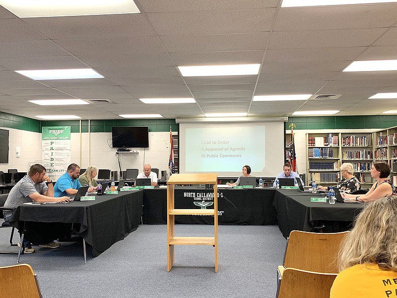 The North Callaway Board of Education met in August in the North Callaway High School media center to vote on various items including the 2019-20 school tax rate. The board voted to keep the tax rate the same.
