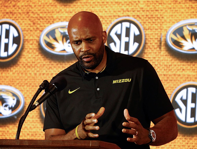 In this Oct. 17, 2018, file photo, Missouri men's basketball coach Cuonzo Martin speaks during the SEC media day in Birmingham, Ala.