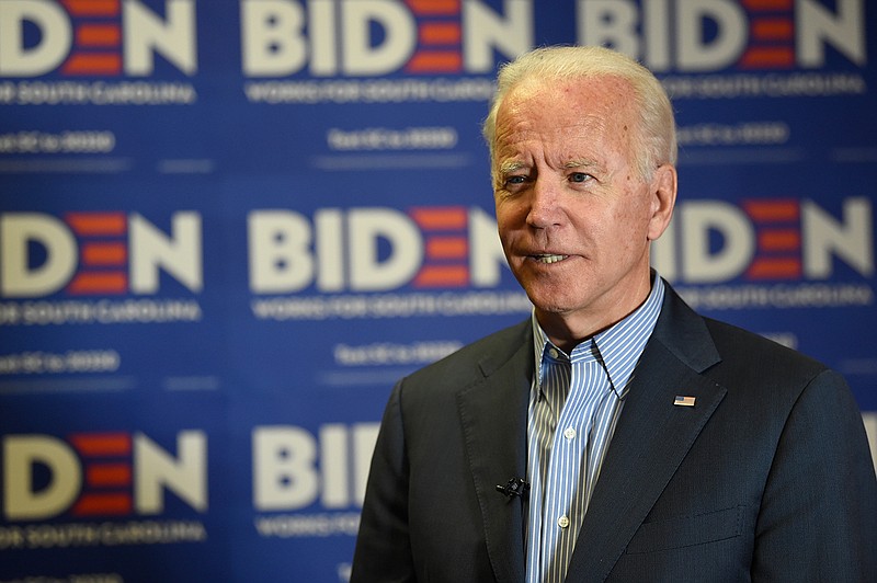 Democratic presidential candidate, former Vice President Joe Biden, speaks during an interview on Saturday, Oct. 26, 2019, in Florence, S.C. (AP Photo/Sarah Blake Morgan)