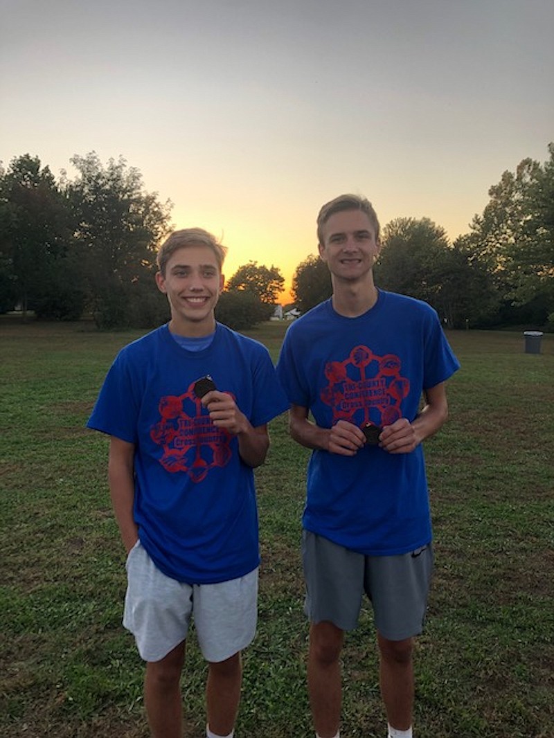 Caden Kirksey and Trevor Porter were both named to the All-Conference Team for cross country. (Photo courtesy of Melanie Porter)