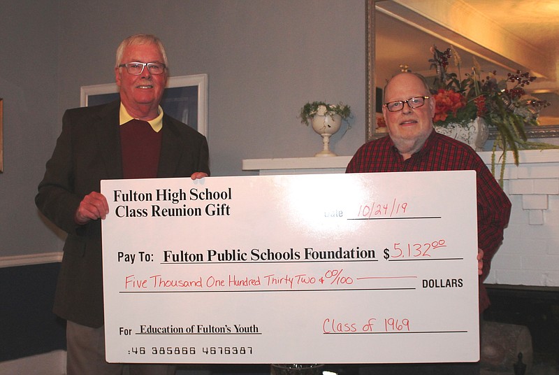 The Class of 1969 made a class gift to the Fulton Public Schools Foundation totaling $5,132. Pictured are Dick Davis and Tim Rice, members of the class.