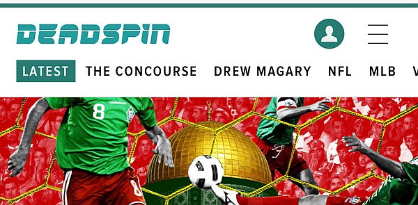 The front page of the web site Deadspin.