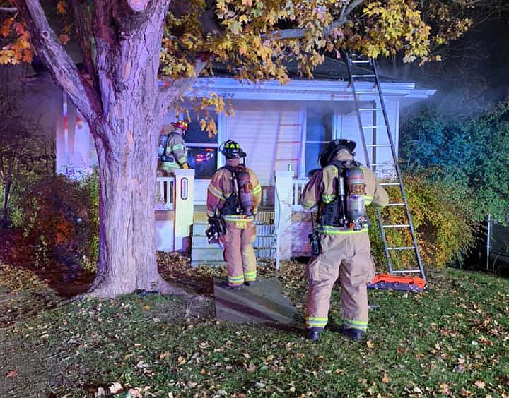 This fire department photo shows Jefferson City firefighters on the scene of a fire in a house in the 1200 block of East Capitol Avenue Thursday morning, Nov. 7, 2019.