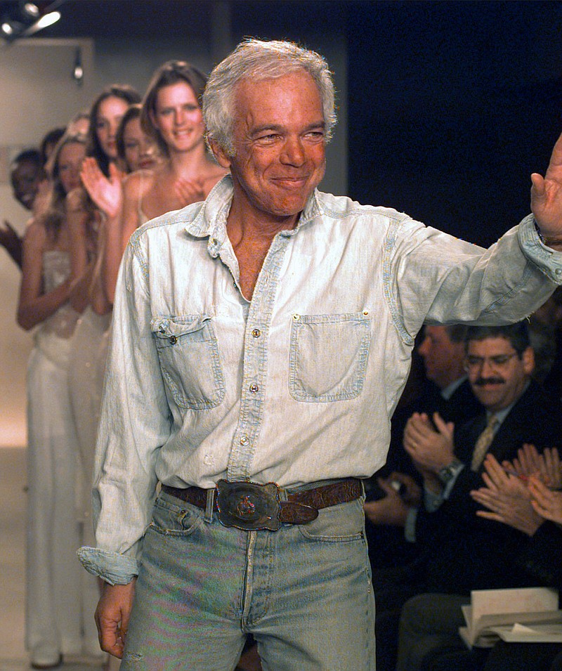 This Nov. 5, 1997 file photo shows designer Ralph Lauren after showing of his spring collection during Fashion Week in New York. Lauren recently celebrated his label's 50th birthday, and a new HBO documentary, "Very Ralph," marks the occasion with a profile of the man who is the closest thing that America has to a national designer. (AP Photo/Richard Drew, File)