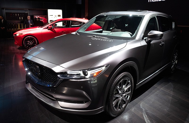 In this April 17, 2019 file photo, the 2019 Mazda CX-5 is shown at the New York Auto Show.  In its annual auto reliability survey, Consumer Reports found that while newly redesigned models have the latest safety and fuel-economy technology, they also come with glitches that frustrate owners. Overall, Japanese brands Lexus, Mazda and Toyota led the reliability rankings, followed by Porsche and Genesis. Rounding out the top 10 were Hyundai, Subaru, Dodge, Kia and Mini. (AP Photo/Mark Lennihan, File)