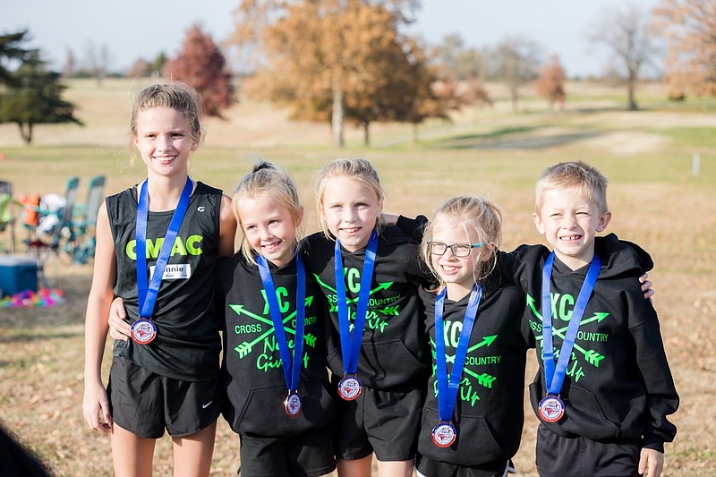 <p>Courtesy of Danielle Lebel</p><p>Five runners from the Little Pintos cross country team competed Nov. 10 at the regionals meet in Garnett, Kansas. All five of the runners qualified for nationals. Four of the runners were in the 8 and under and 2k group and all of them had their best times this year. Bralynn Porter finished in fifth place with a time of 9:03. Elly Hogan finished in 14th place with a time of 10:00. Jamie Morrow finished in 18th place with a time of 10:14. On the boys side, Carson Lebel finished in 12th place with a time of 8:44. In the 9-10 age 3k group, Winnie Wood finished in 20th place with a time of 14:49. Nationals will be held in Shelbyville, Indiana, on Nov. 23.</p>