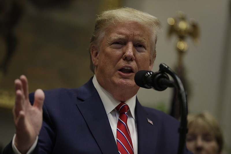 President Donald Trump speaks during an event on healthcare prices in the Roosevelt Room of the White House, Friday, Nov. 15, 2019, in Washington. (AP Photo/ Evan Vucci)