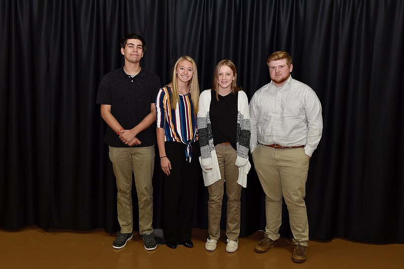 <p>Submitted</p><p style="text-align:right;">Several students from New Bloomfield High School attended a conference last week on how to communicate science and agricultural news. Attendees included, from left, senior Dylan Nilges, freshman Mikah Edwards, freshman Alexis Mears and senior Heath Brandt.</p>