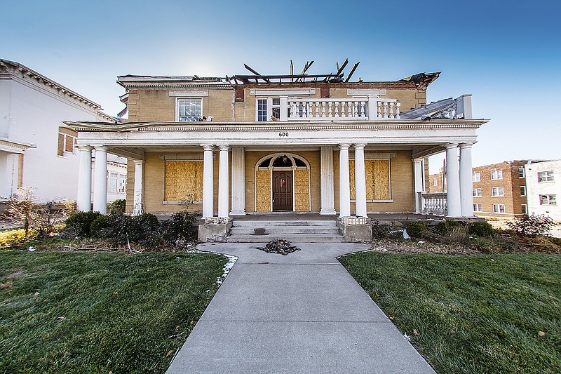 The debris is gone, but the Dallmeyer House at 600 E. Capitol Ave. looks similar to how it did immediately after the storm. The historic house is scheduled for demolition.