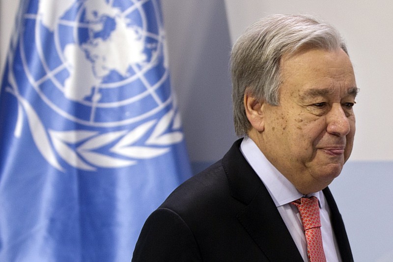 UN Secretary-General Antonio Guterres speaks during a news conference at the COP25 summit in Madrid, Spain, Sunday, Dec. 1, 2019. This year’s international talks on tackling climate change were meant to be a walk in the park compared to previous instalments. But with scientists issuing dire warnings about the pace of global warming and the need to urgently cut greenhouse gas emissions, officials are under pressure to finalize the rules of the 2015 Paris accord and send a signal to anxious voters. (AP Photo/Paul White)