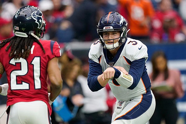 After each of his three touchdown passes Sunday against the Texans in Houston, Broncos quarterback Drew Lock impersonated Buzz Lightyear firing his laser beam.