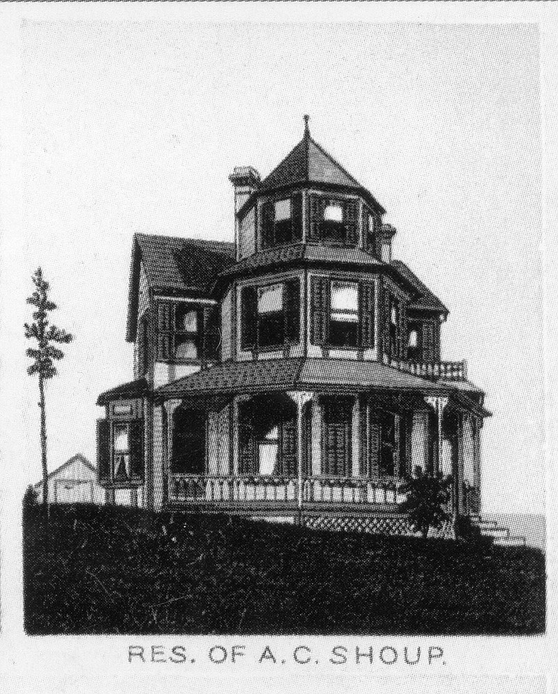<p>Suden’s sketch of the A. C. Shoup house at 324 East Dunklin. From Suden’s Souvenir of Jefferson City, MO photo by Jenny smith</p>