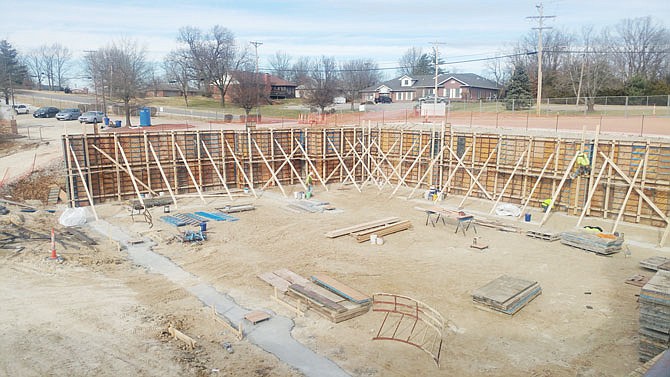 Early progress is visible Dec. 12 on a large addition to the Public School and Education Employee Retirement Systems of Missouri building on West Truman Boulevard in Jefferson City.