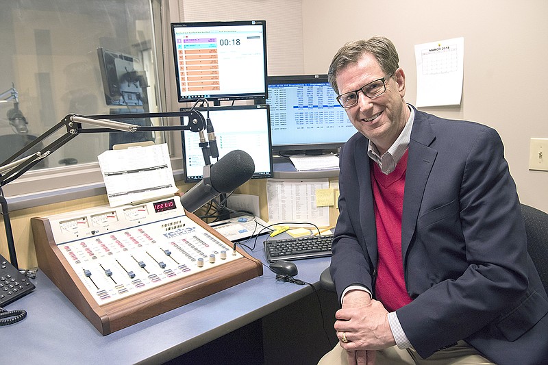Tom Steever, pictured here in a studio at Brownfield Ag News in Jefferson City, was inducted into the National Association of Farm Broadcasting in November 2019.