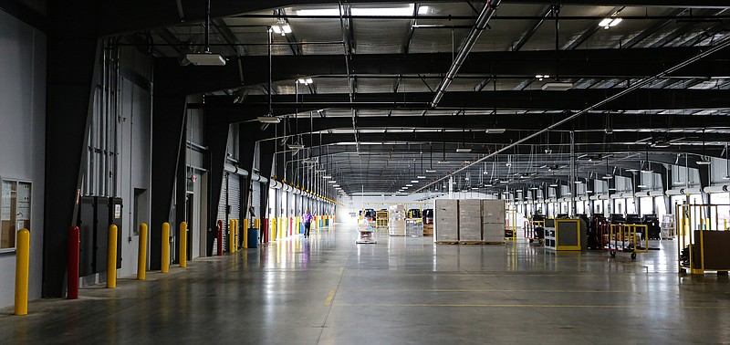 The loading area for the FedEx Freight Service Center is seen May 3, 2019, in Texarkana, Arkansas. The center had a ceremony to celebrate the opening of the freight service and allowed tours throughout the facility to demonstrate how it will operate.