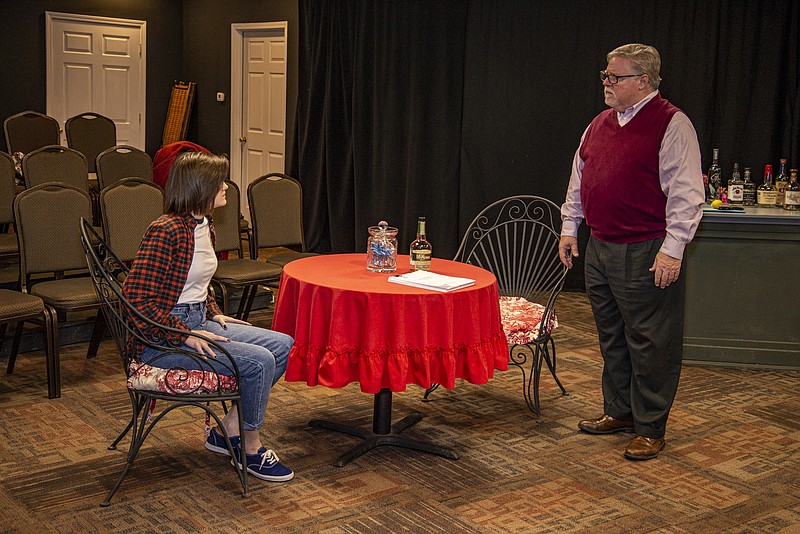 <p>Jessi Green and Keith Enloe perform a powerful scene from “Other Desert Cities” during rehearsal at Scene One Theatre on Jan. 14. Ken Barnes/News Tribune</p>