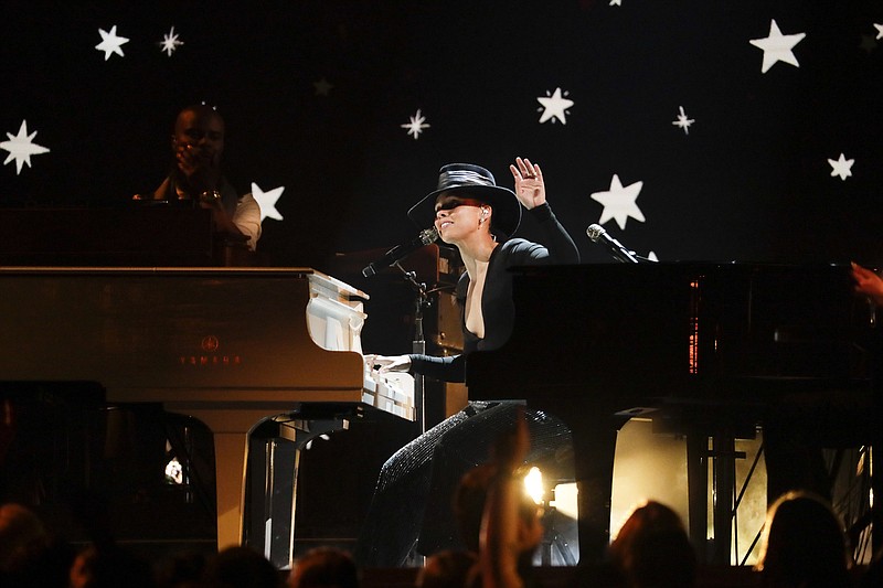 Host Alicia Keys performs during the 61st Grammy Awards at Staples Center in Los Angeles on Sunday, Feb. 10, 2019. (Robert Gauthier/Los Angeles Times/TNS)