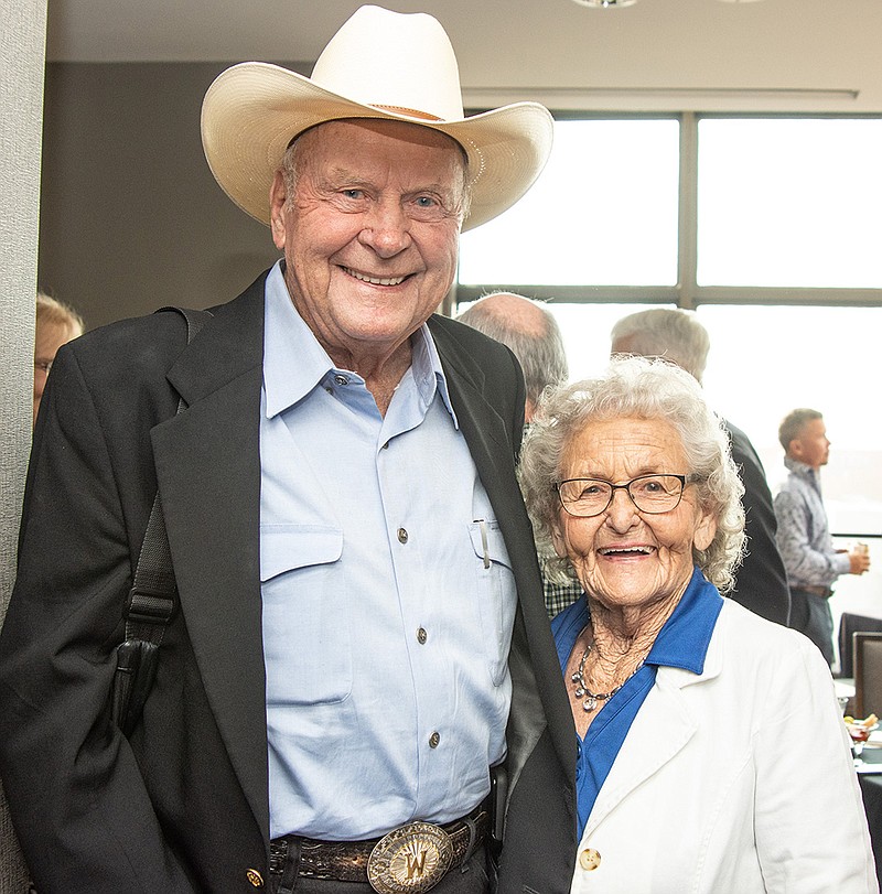 Former Legacy Award recipient Forrest Wood and his wife, Nina. (Arkansas Democrat-Gazette/CARY JENKINS)
