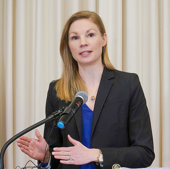 Missouri State Auditor Nicole Galloway held a news conference Feb. 6, 2020, in her Capitol office to announce the findings from a review of former Attorney General Josh Hawley and whether the current U.S. Senator used state resources for political purposes.