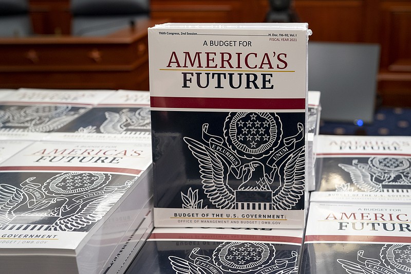 President Donald Trump's budget request for fiscal year 2021 arrives at the House Budget Committee on Capitol Hill in Washington, Monday, Feb. 10, 2020. (AP Photo/J. Scott Applewhite)