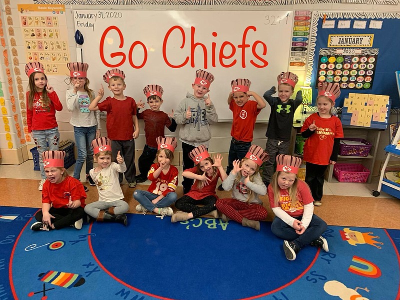 <p>Submitted</p><p style="text-align:right;">Students in Mrs. Campbell’s class made Patrick Mahomes hats to celebrate the week before the Kansas City Chiefs’ winning Super Bowl appearance.</p>