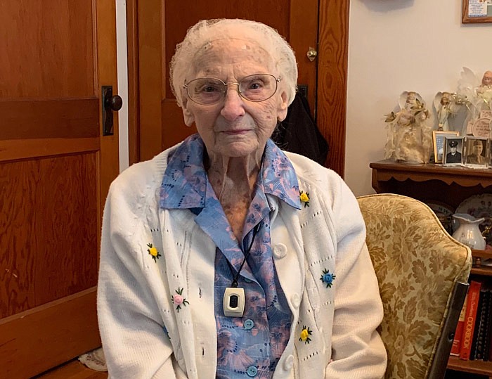Milda Hagemeyer gets ready to celebrate her 104th birthday on Tuesday, Feb. 18.