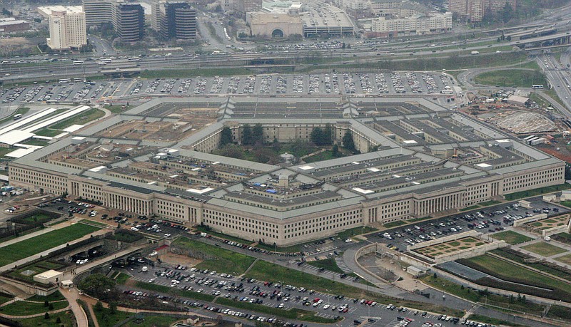 FILE - This March 27, 2008 file photo shows the Pentagon in Washington. According to a report released on Wednesday, Feb. 12, 2020, the Department of Defense is struggling to change how it handles the abuse of military kids, including cases involving sexual assault by other children. (AP Photo/Charles Dharapak, File)